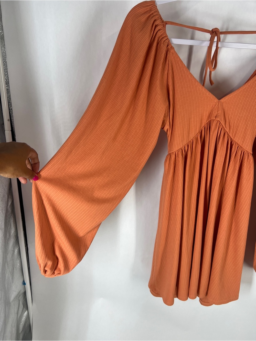 Lovers + Friends Giorgia Dress Ginger XS Orange Long Sleeve Mini Dress - Picture 3 of 11
